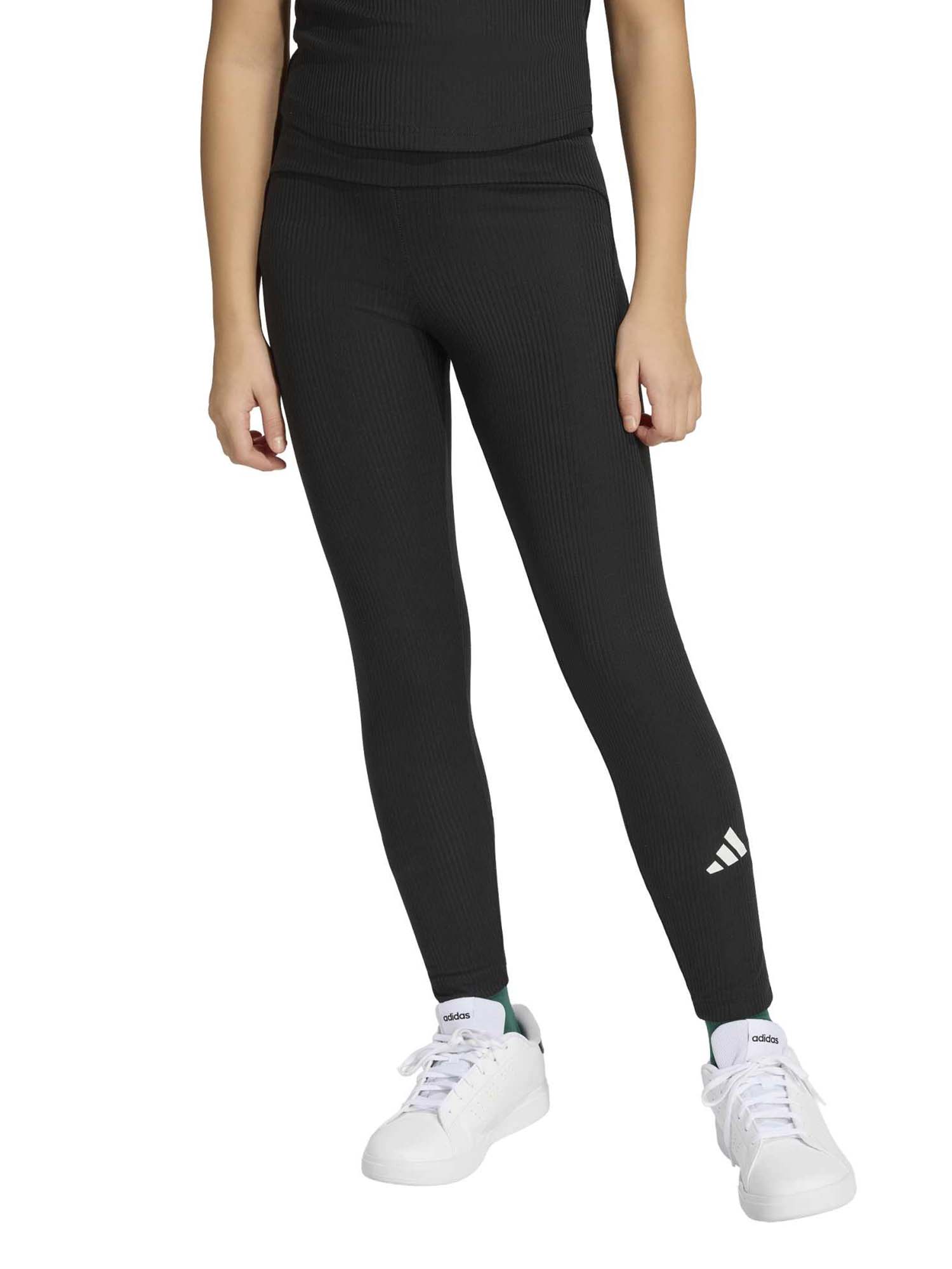 Leggings neri Adidas KS5143 unisex bambino sportivi